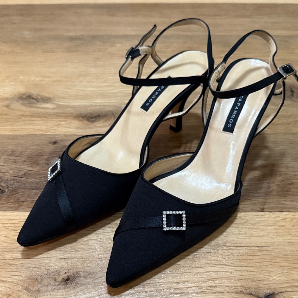 Capparos Black Grosgrain Brody Heeled Shoes - Size 8.5M